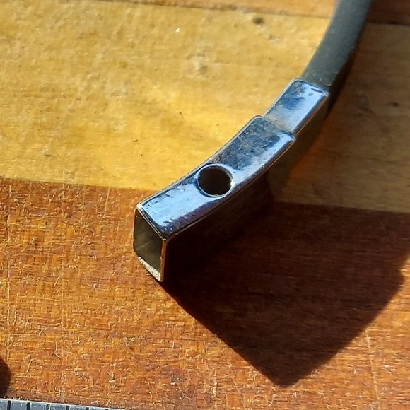 Bracelet or Anklet Italian "di fulco" Gioielli S.Steel Black Rubber Sailor Gold - Picture 9 of 10